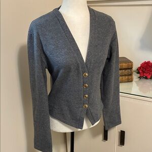 Zara Charcoal Button-Up Women's Cardigan Size M NWT